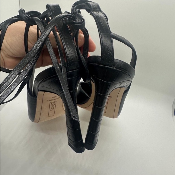 Deltan Juliana Leather Ankle Tie Pumps Black Size 9.5 - Picture 7 of 13